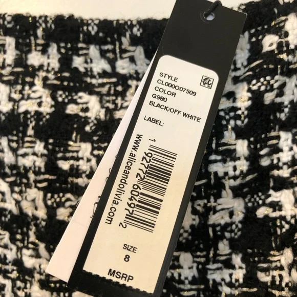 Alice + Olivia Bonita Tweed A Line Mini Dress size 8 - Picture 12 of 12